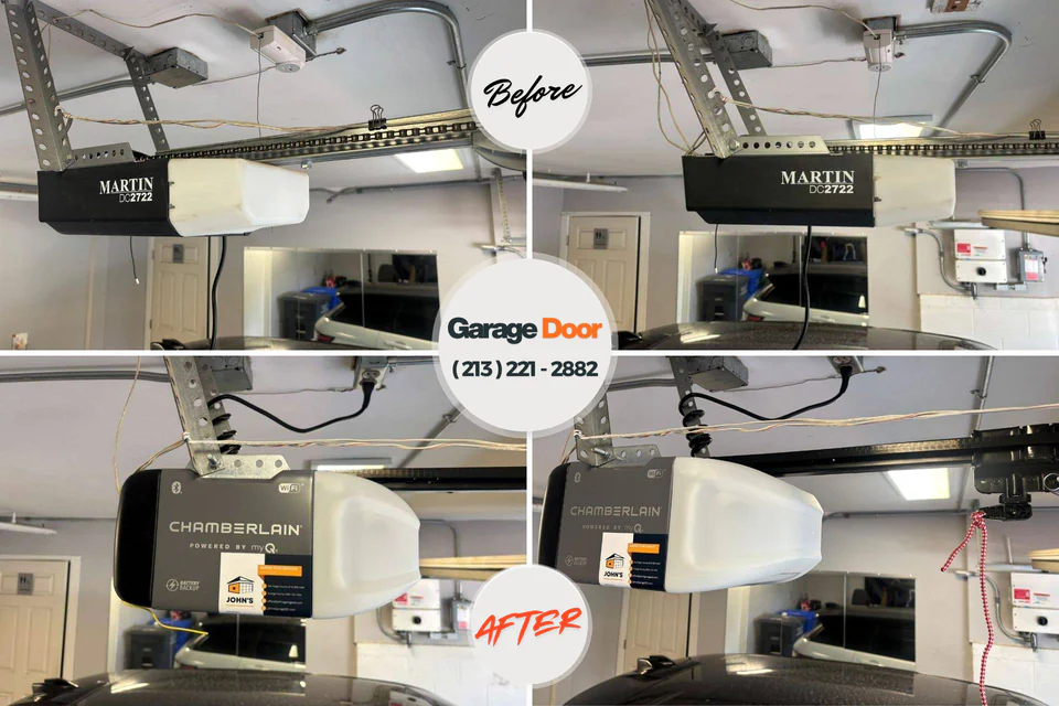 Before and after: garage door repair Yreka, CA